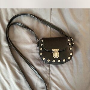 Forever 21 Black Crossbody Bag with Silver Accents